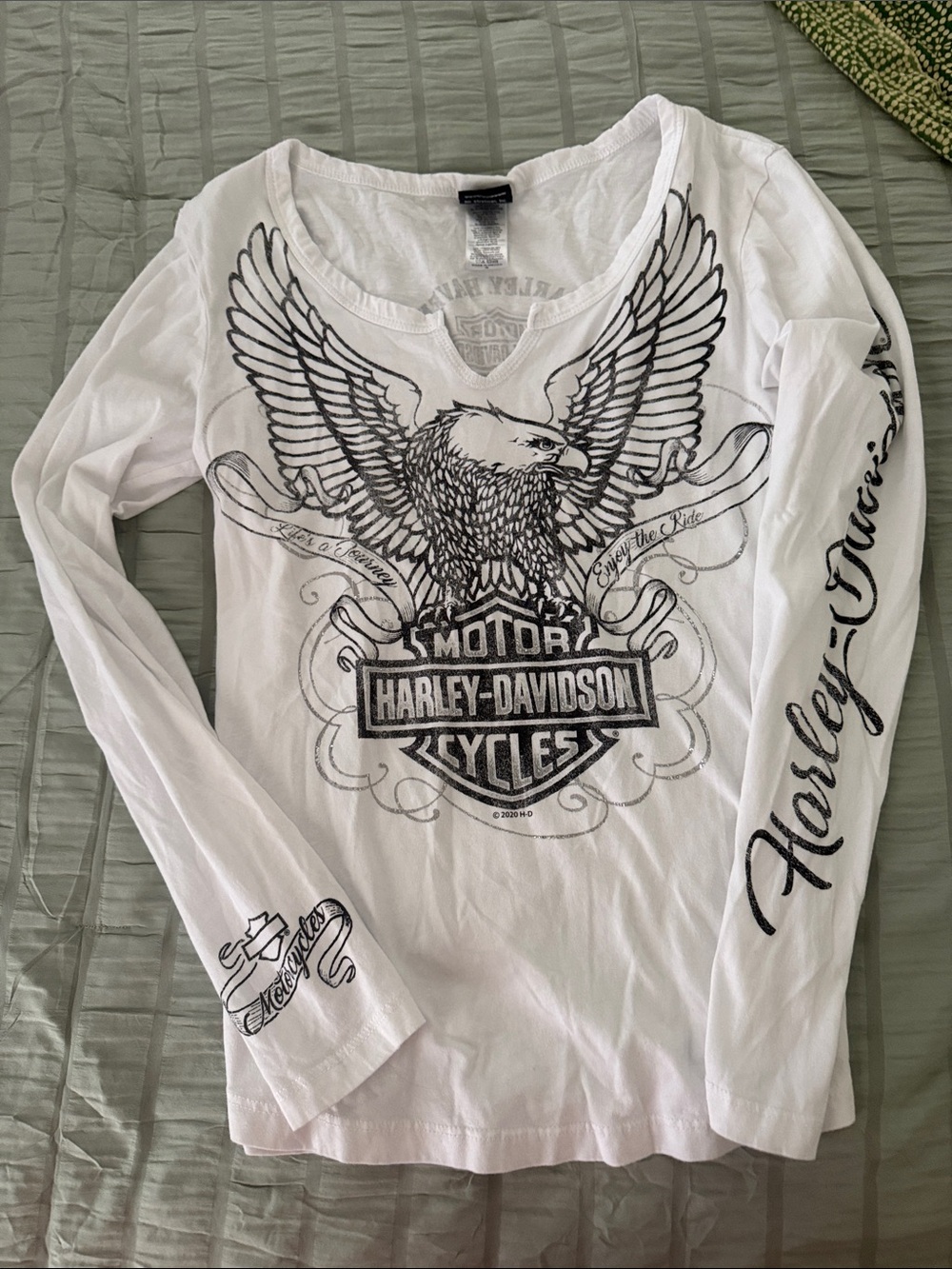 Harley-Davidson White Long Sleeve Eagle Graphic Tee